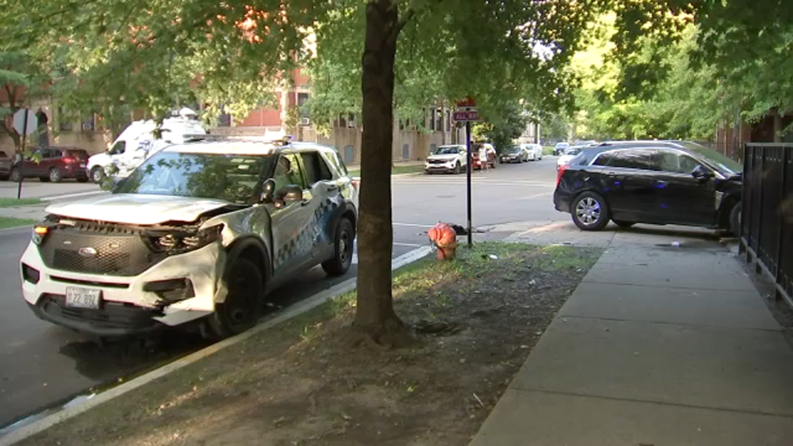 Chicago police squad car involved in crash in Englewood, 3 hurt, officials say