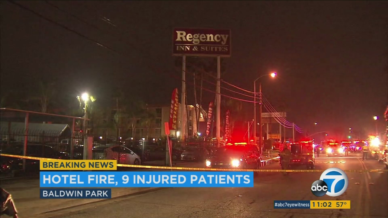 9 injured after fire breaks out at hotel in Baldwin Park