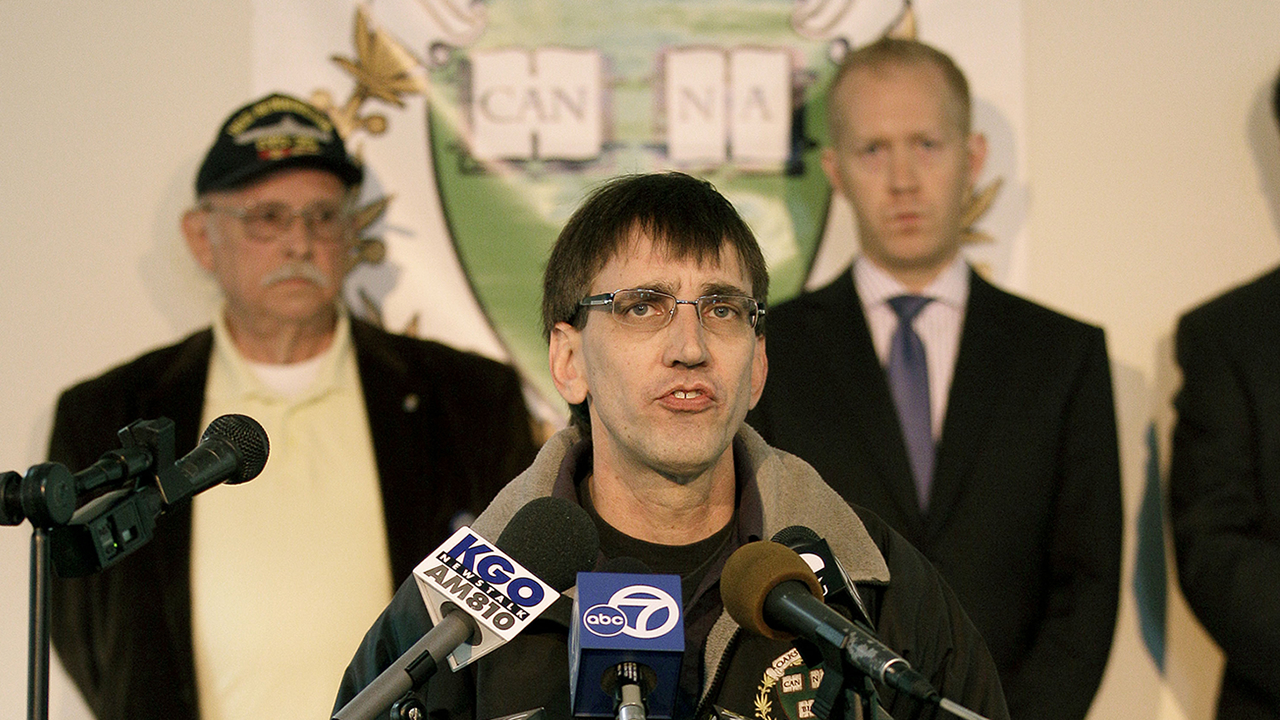Richard Lee, president of Oaksterdam University, speaks at a news conference in Oakland, Calif., Wednesday, April 18, 2012.