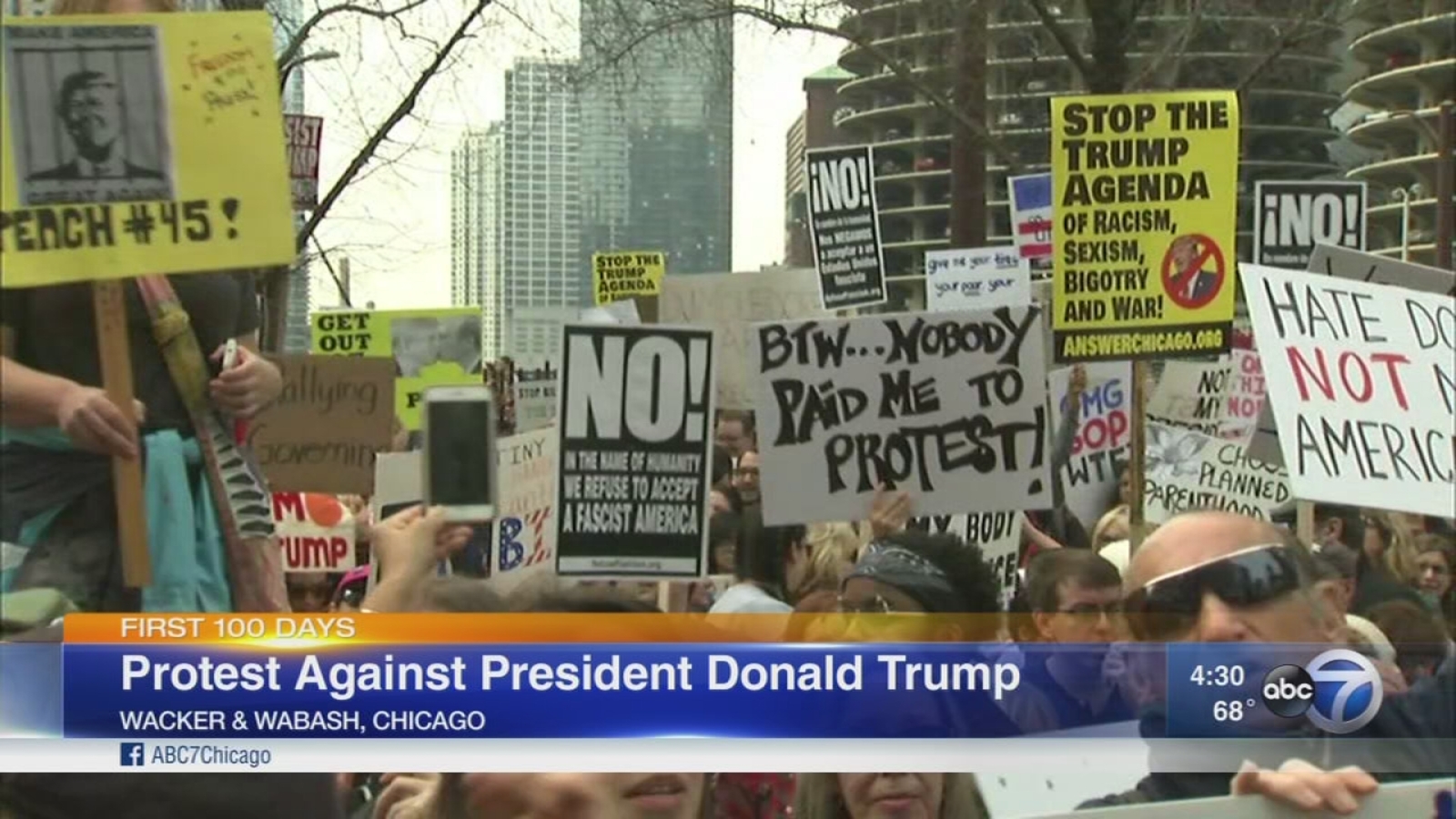 Hundreds Of Anti Trump Protesters Gather Downtown For Not My President S Day Demonstration In Chicago Abc7 Chicago Hundreds Of Anti Trump Protesters Gather Downtown For Not My President S Day Demonstration In Chicago Abc7 Chicago
