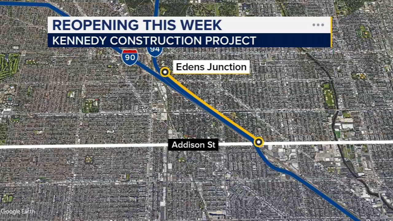 Part of the I-90/94 construction work zone will partially reopen north of Addison Street, IDOT said.