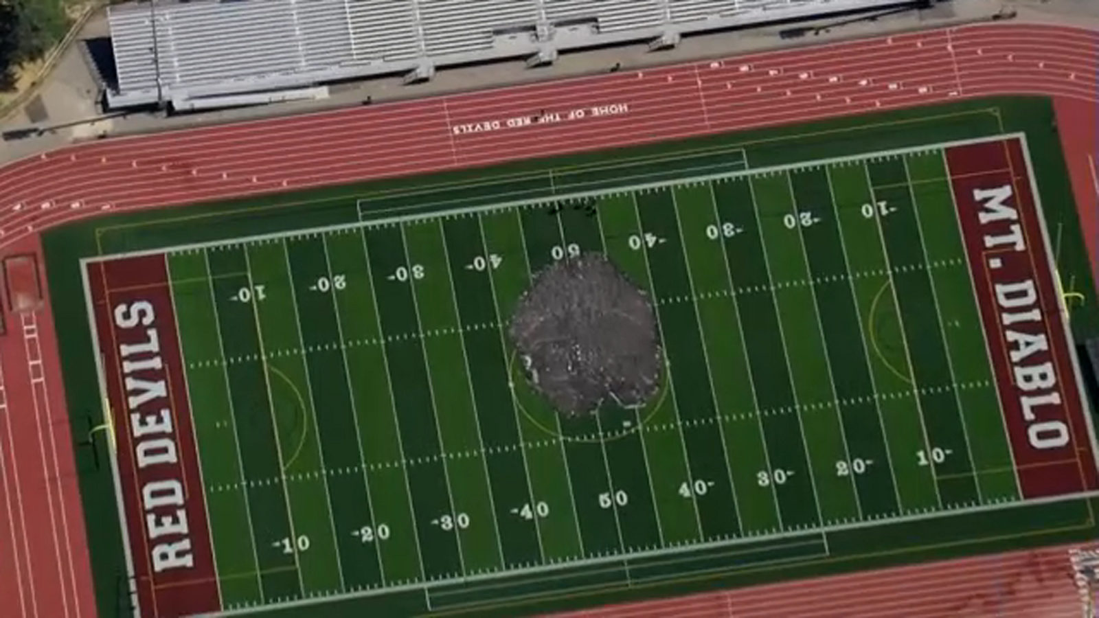 Fire damages Concord high school's newly-installed football field
