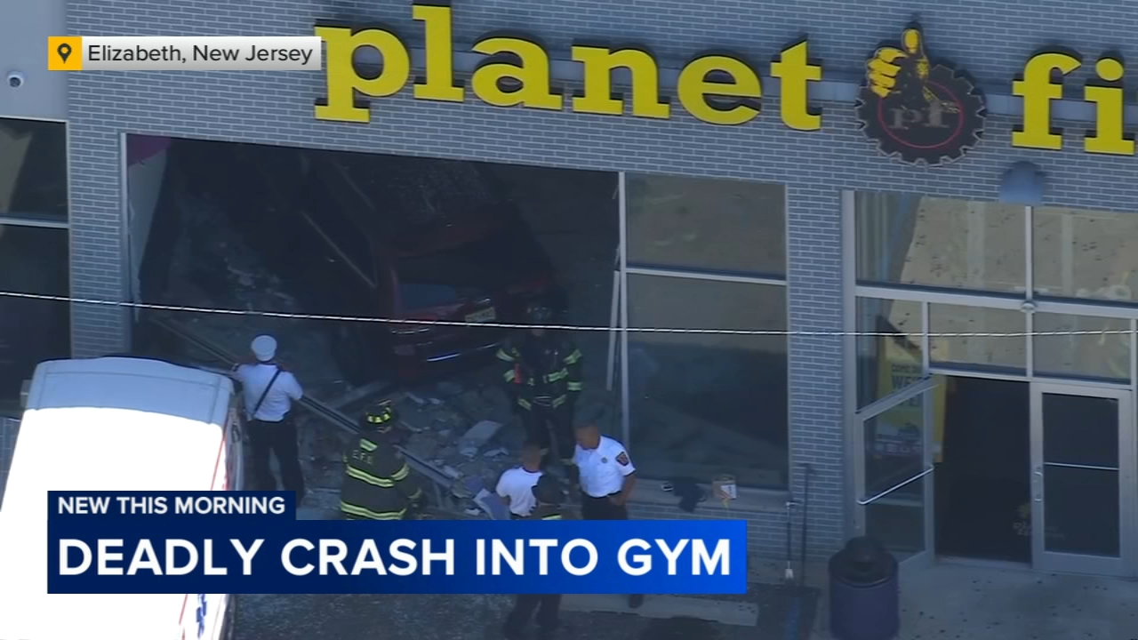 1 killed, another treadmill hurt after driver crashes into gym in Elizabeth, New Jersey