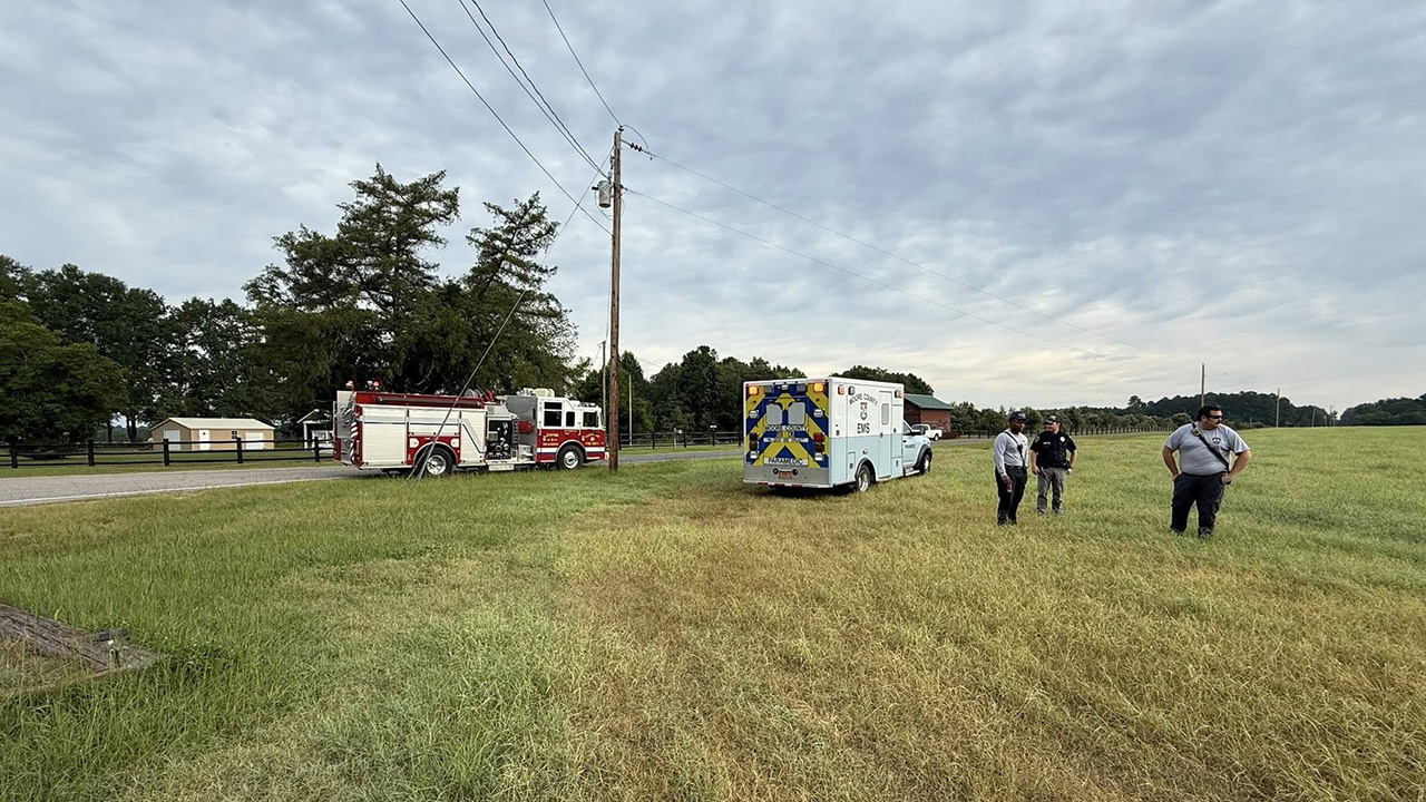 Moore County investigators at the scene of a shooting on Liberty Lane in Carthage.