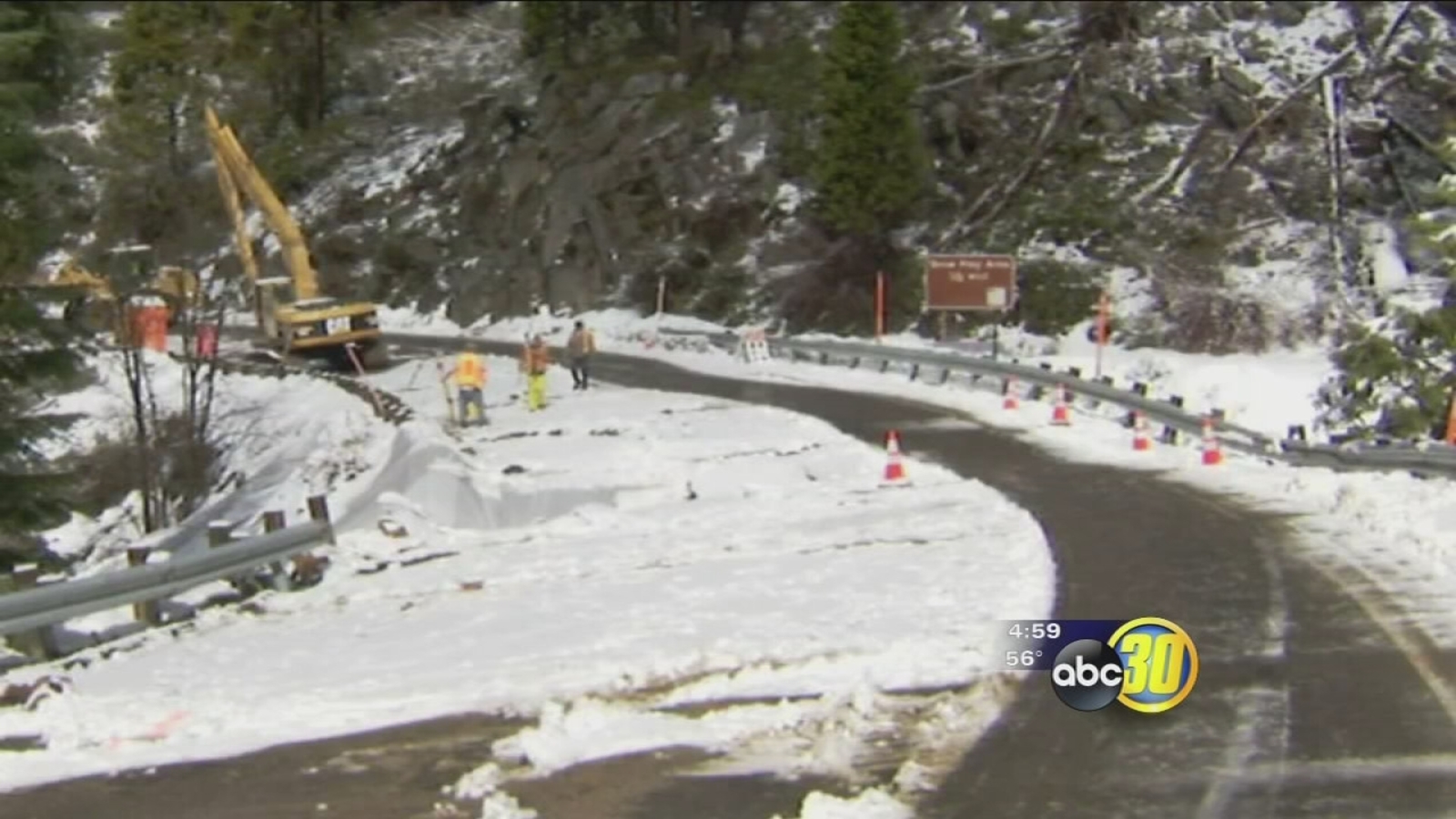 Conditions remain too dangerous for vehicle travel on Highway 41 near