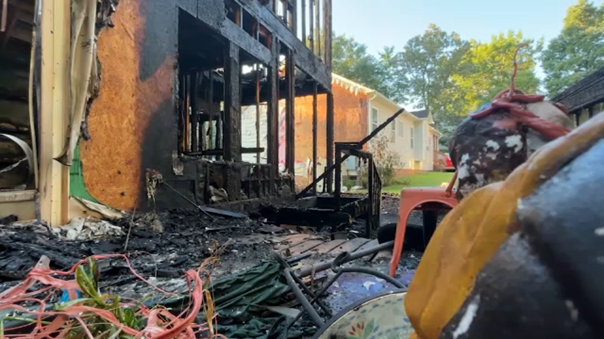 Fire completely destroys home in Clayton: 'terrifying'