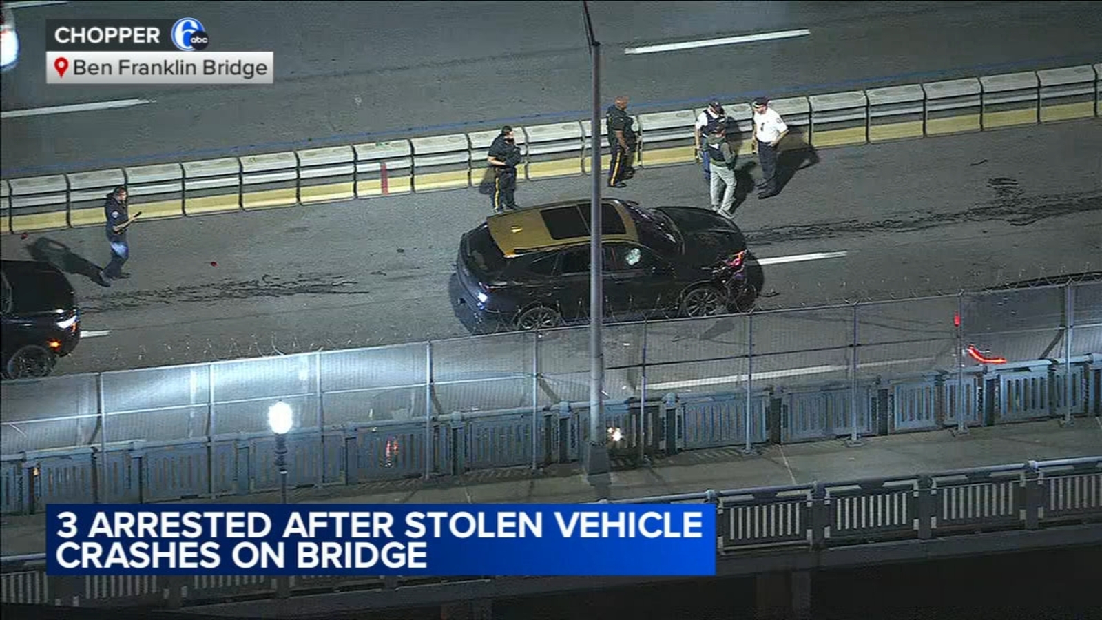 Fleeing driver in suspected stolen SUV hits cars on Ben Franklin Bridge ...
