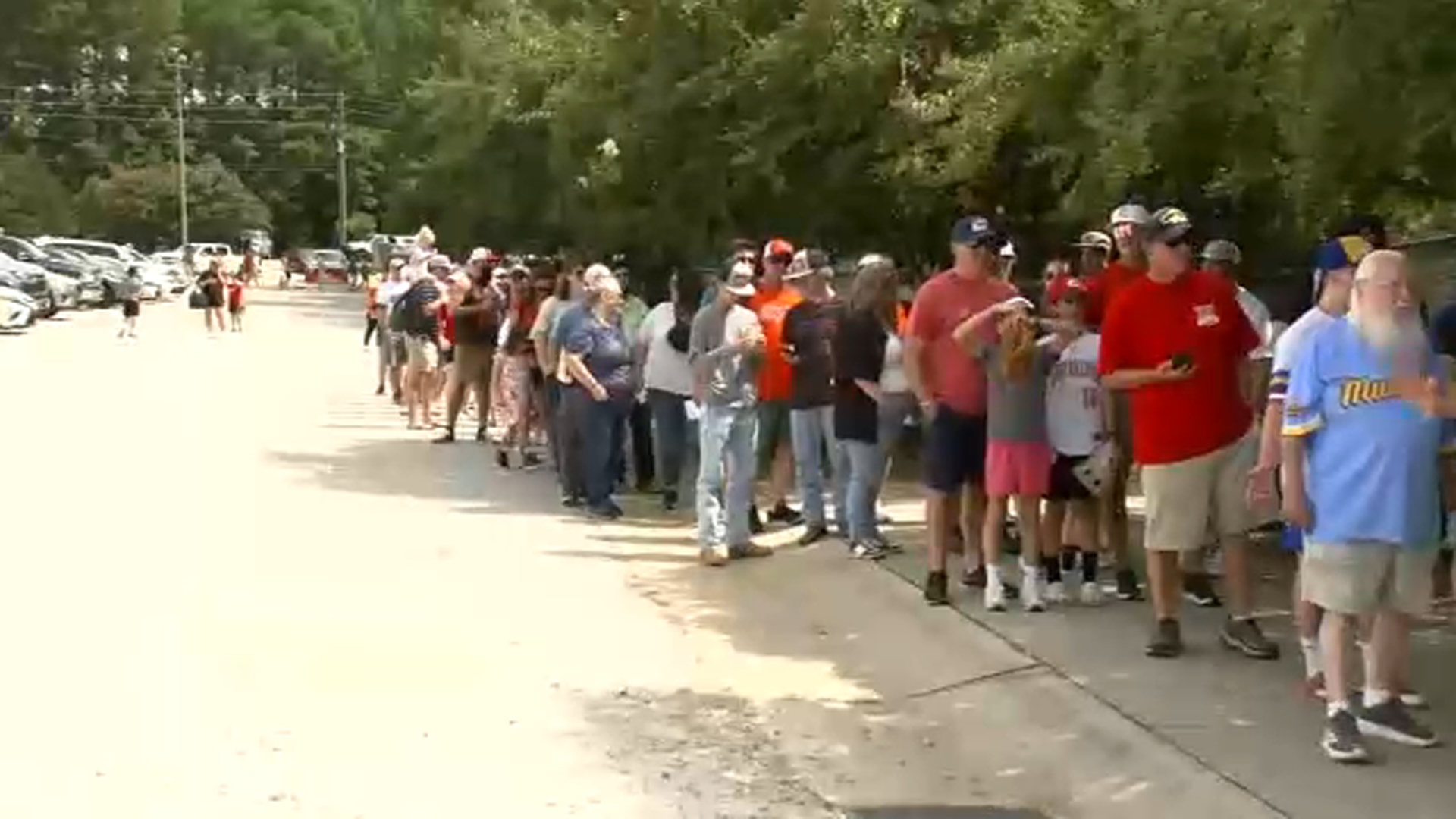 Lines were long as fans waited to get into Five County Stadium.