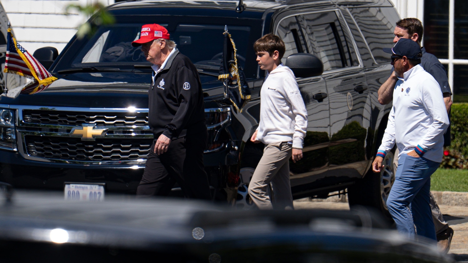 Where is Donald Trump today? On the golf course