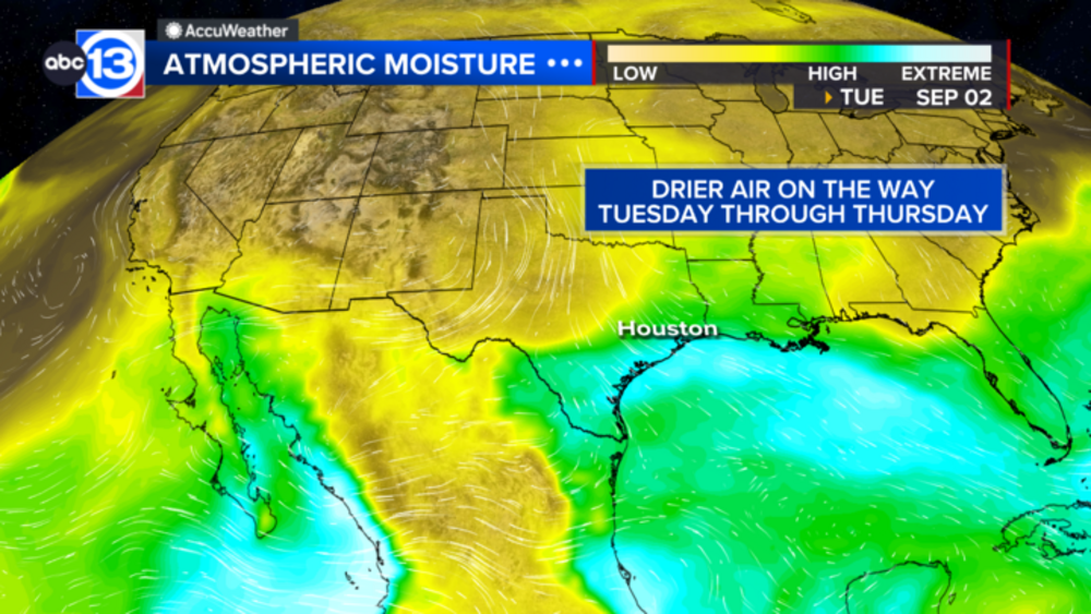 Stormy Labor Day evening, then drier weather arrives for the rest of the work week
