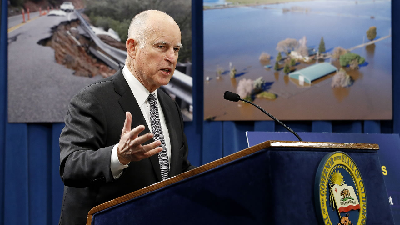 Gov. Brown announces plan to deal with weakening water, flood control systems