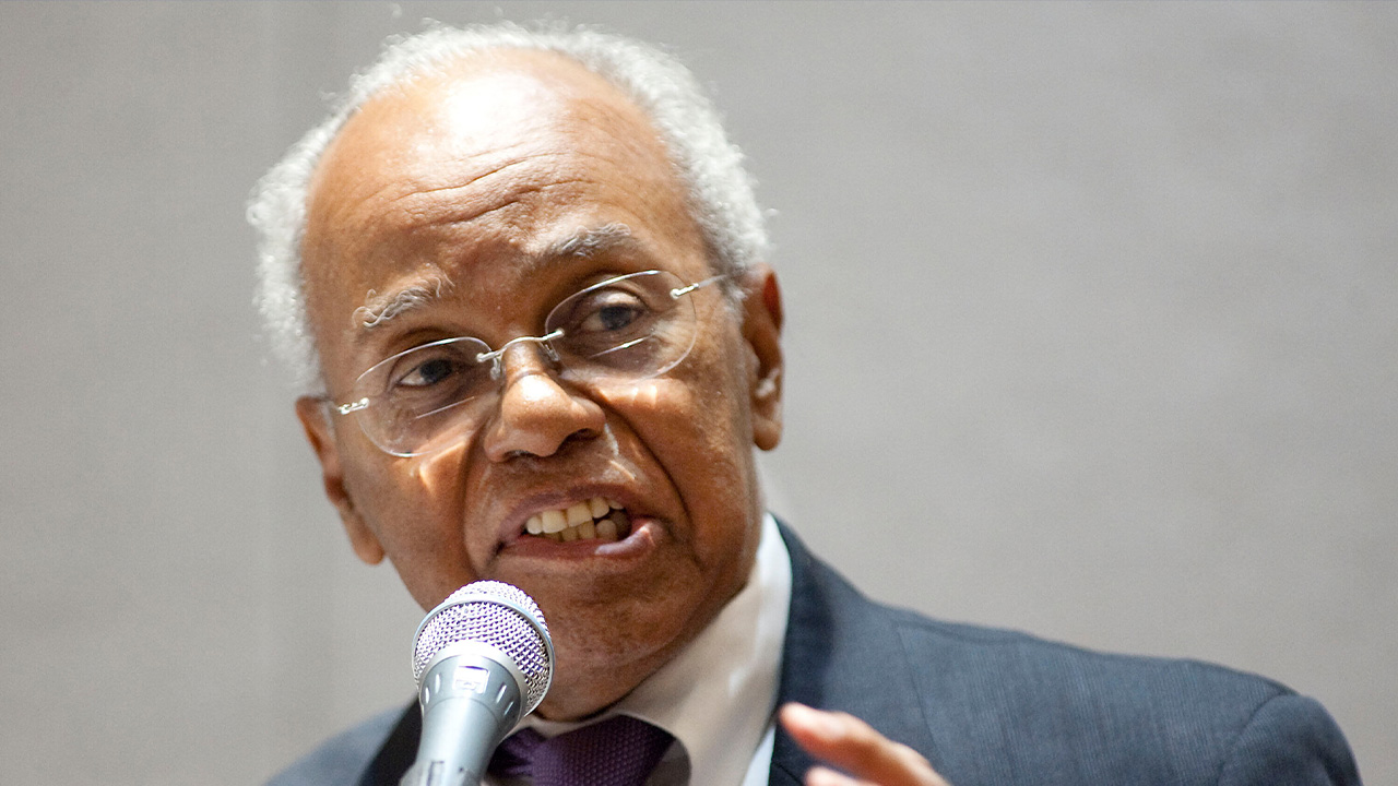 Joseph McNeil speaks during a AFL-CIO conference in Greensboro, N.C., Jan. 16, 2010.