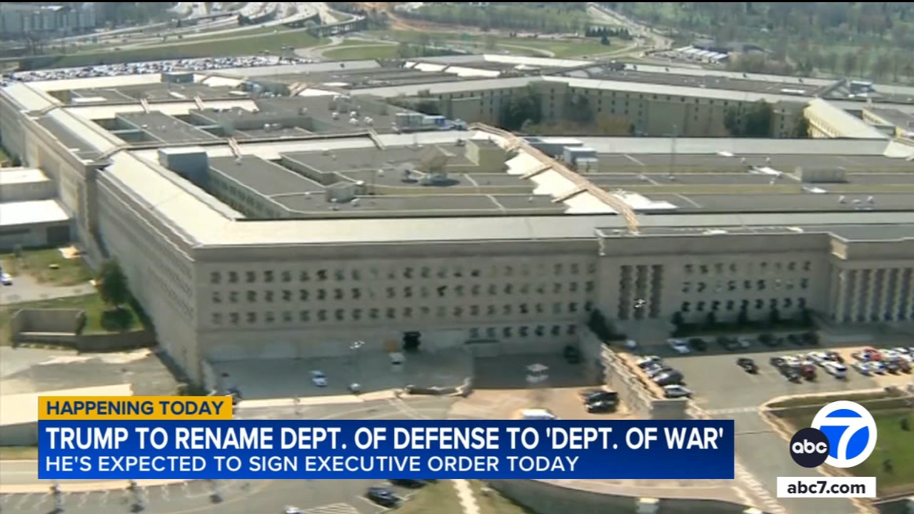 Trump to rebrand Department of Defense as 'Department of War'