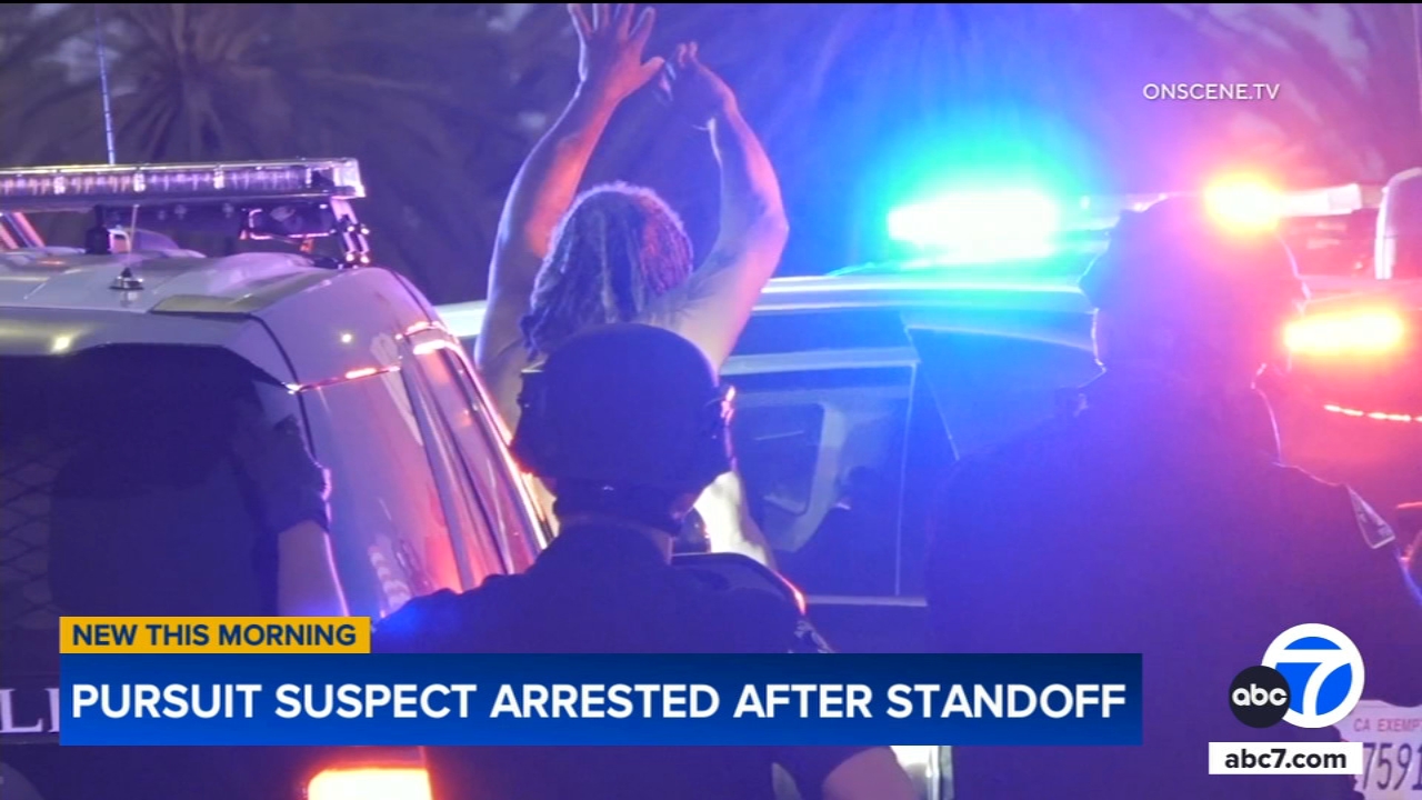 Pursuit suspect arrested after lengthy standoff in Buena Park