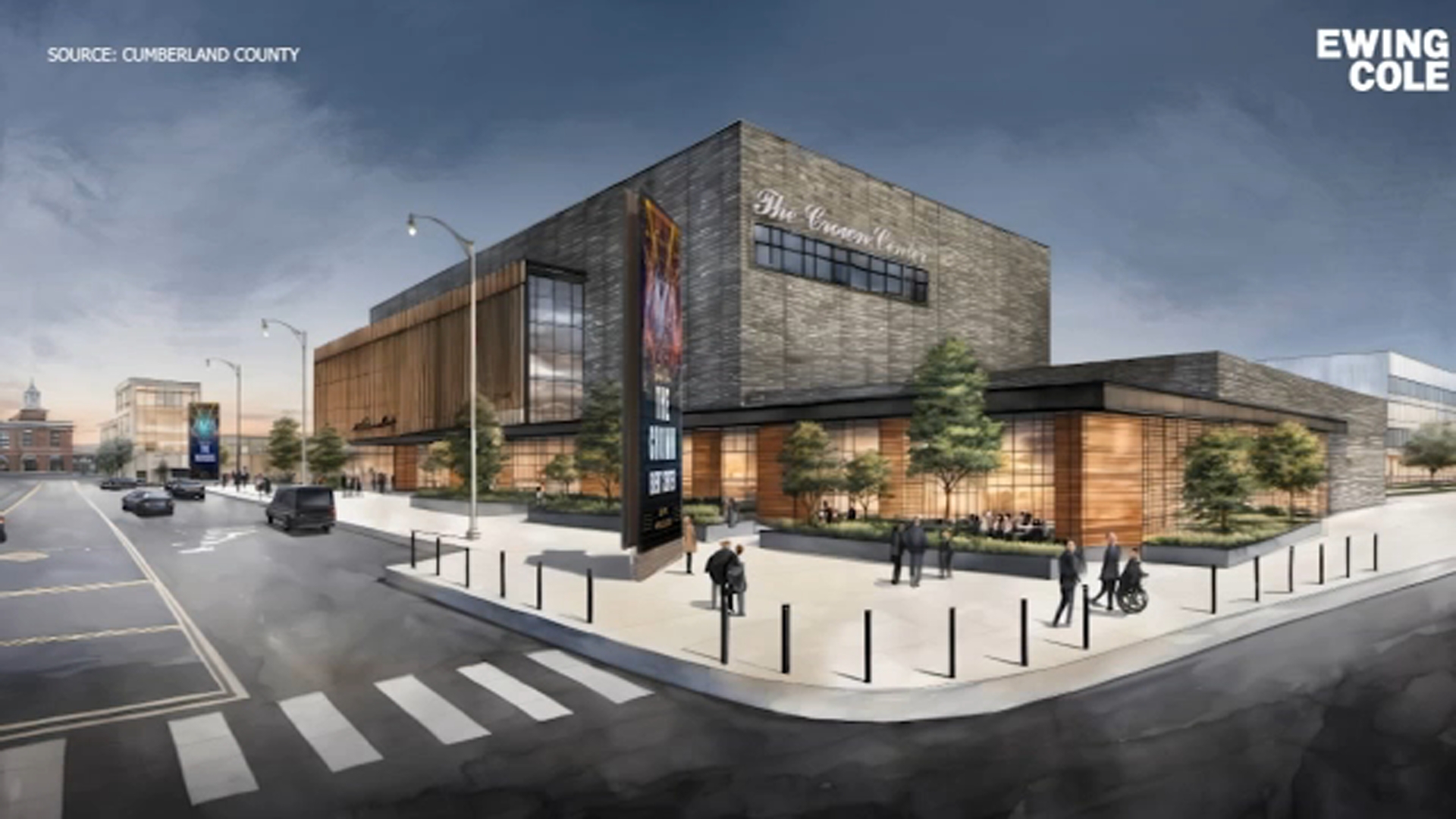 2023 maggio - Cumberland District Commissioner Board approva un nuovo concept design per il Crown Event Center.