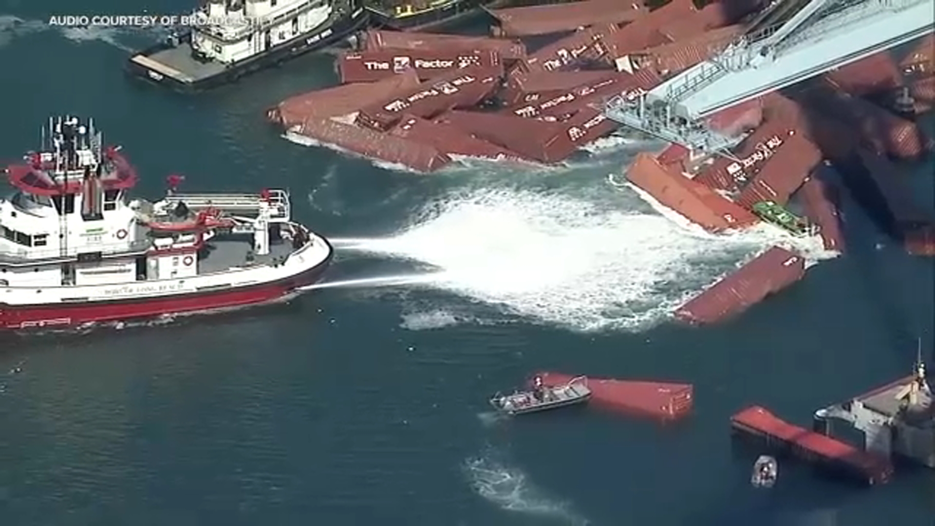 More than 50 shipping containers fall into water at Port of Long Beach