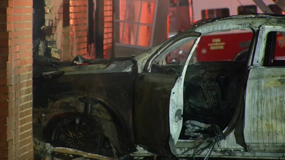 Flames engulf abandoned Durham building; stolen vehicle found