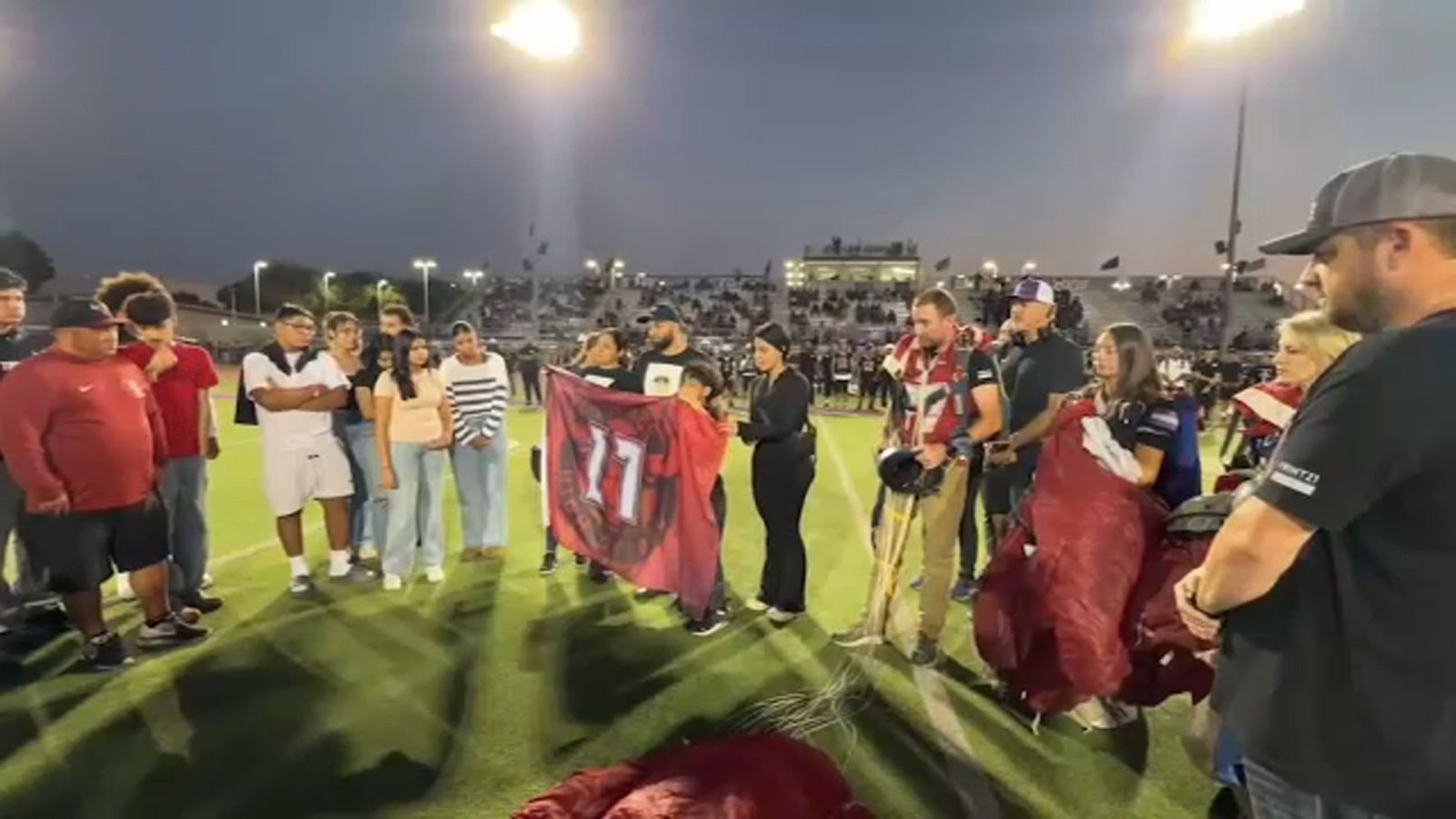 Madera South High School honors football player killed in crash