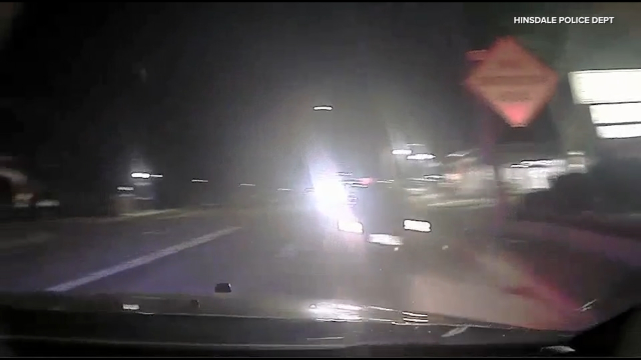 Alleged DUI driver almost crashes into Hinsdale police, video shows