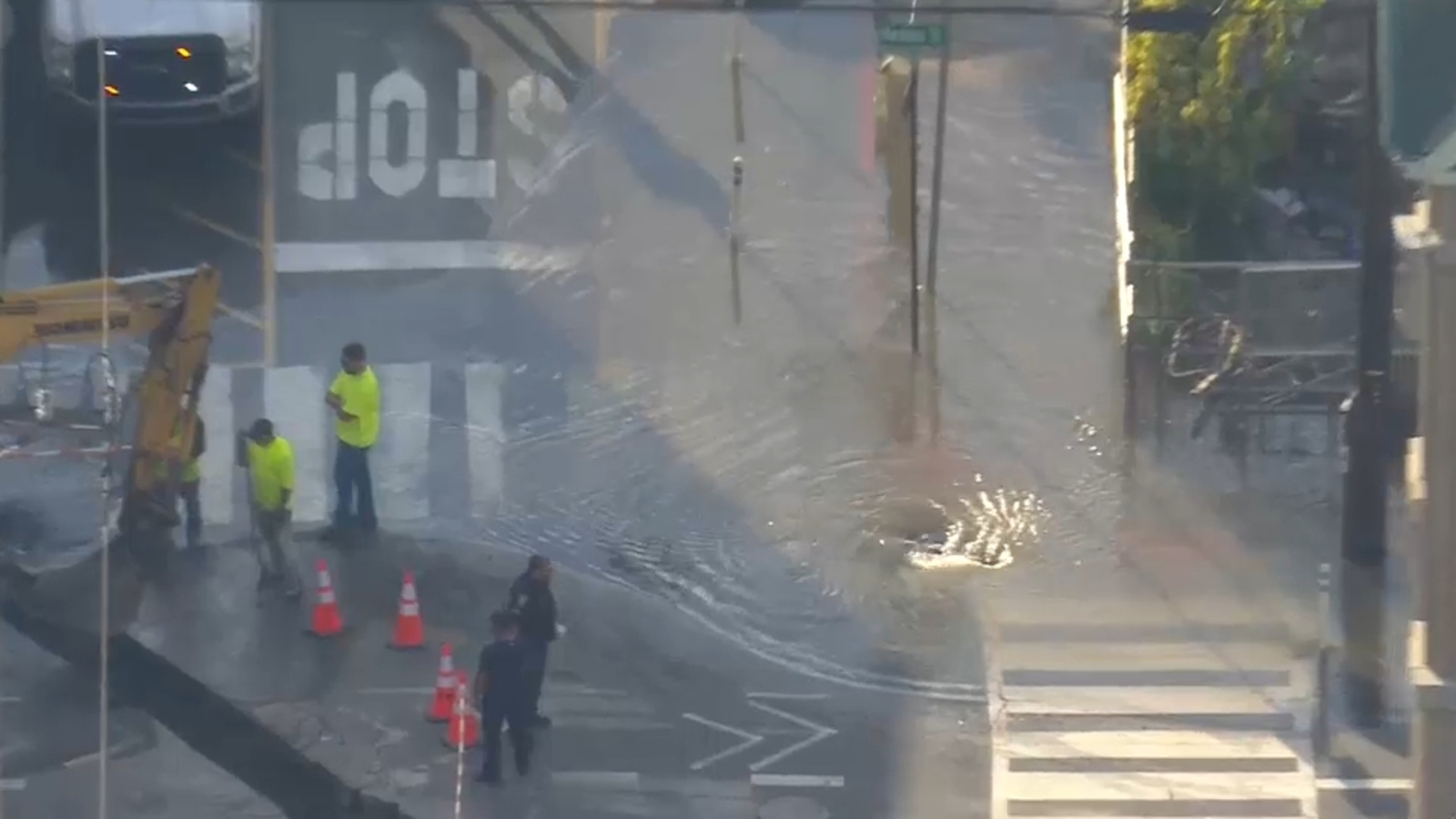 Crews working to repair 10-inch water main break in Hoboken, New Jersey