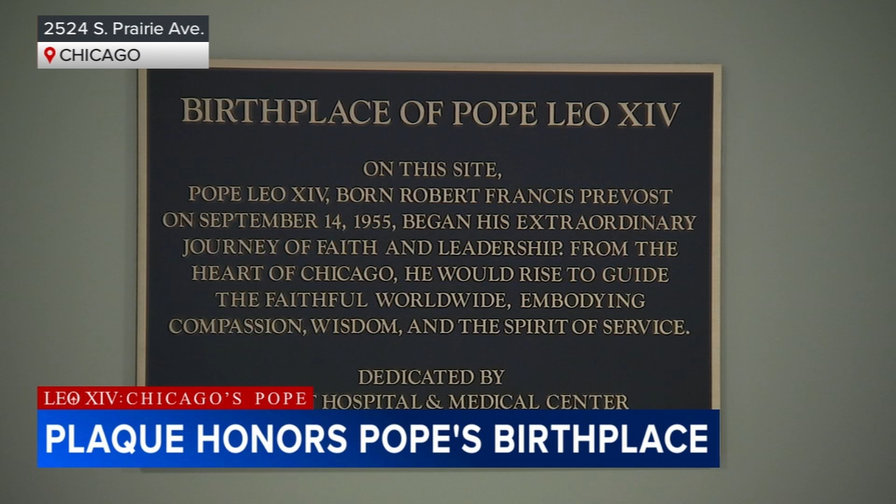 Insight Hospital unveils plaque in honor of Pope Leo's birthplace