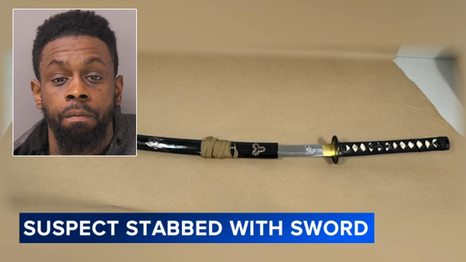 Robbery suspect stabbed with samurai sword during home invasion