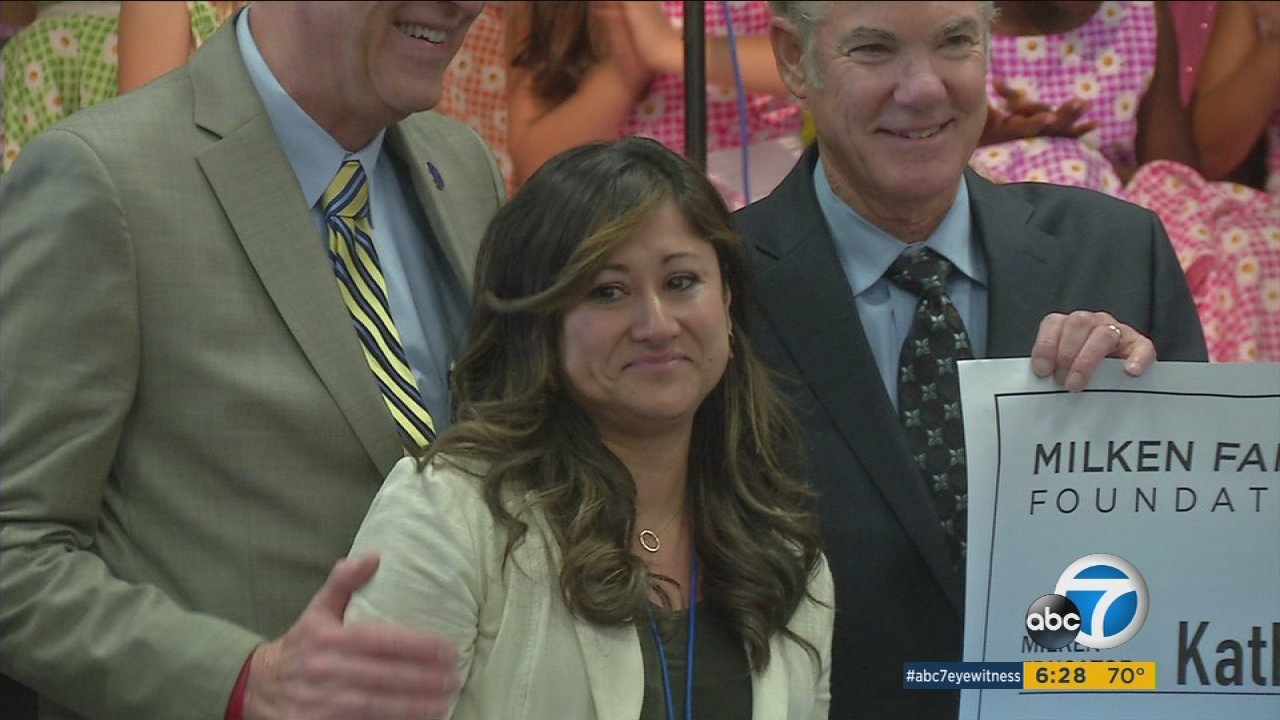 Bellflower teacher honored with surprise award and $25K