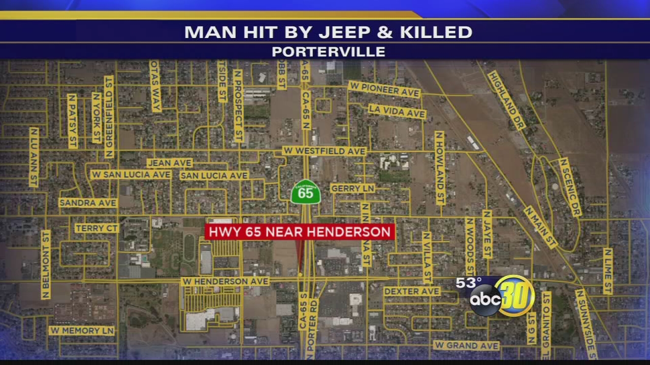 Pedestrian dead after being hit by car in Porterville