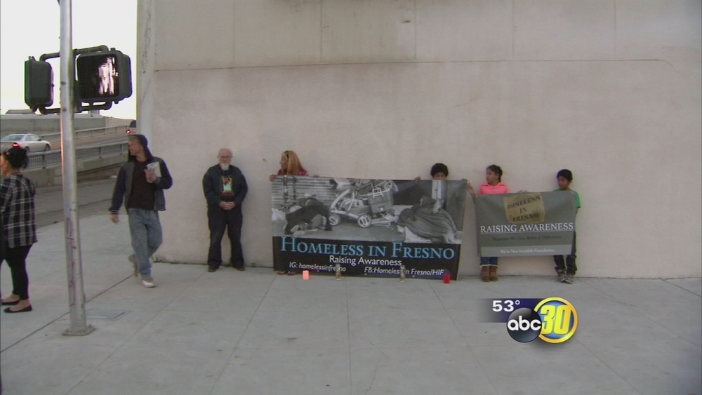 Friends and family hold vigil for homeless man killed in Fresno