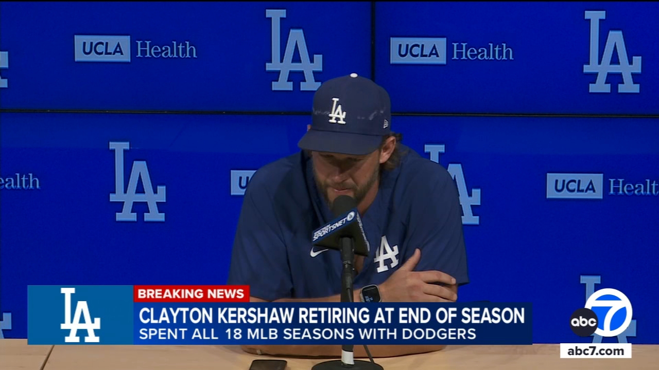 Dodgers pitcher Clayton Kershaw says he'll retire after season