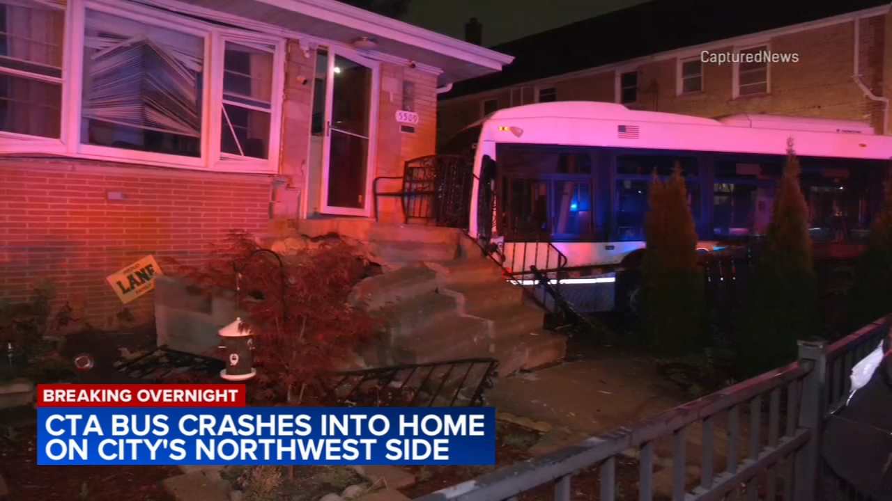 CTA bus crashes into home in Jefferson Park