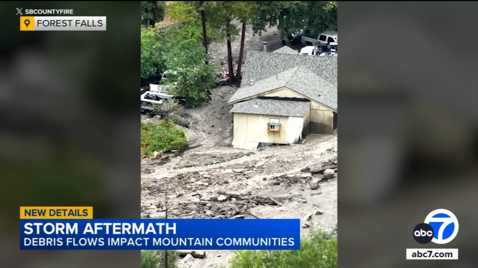 San Bernardino County mountain community faces massive clean-up after mudslide destroys homes