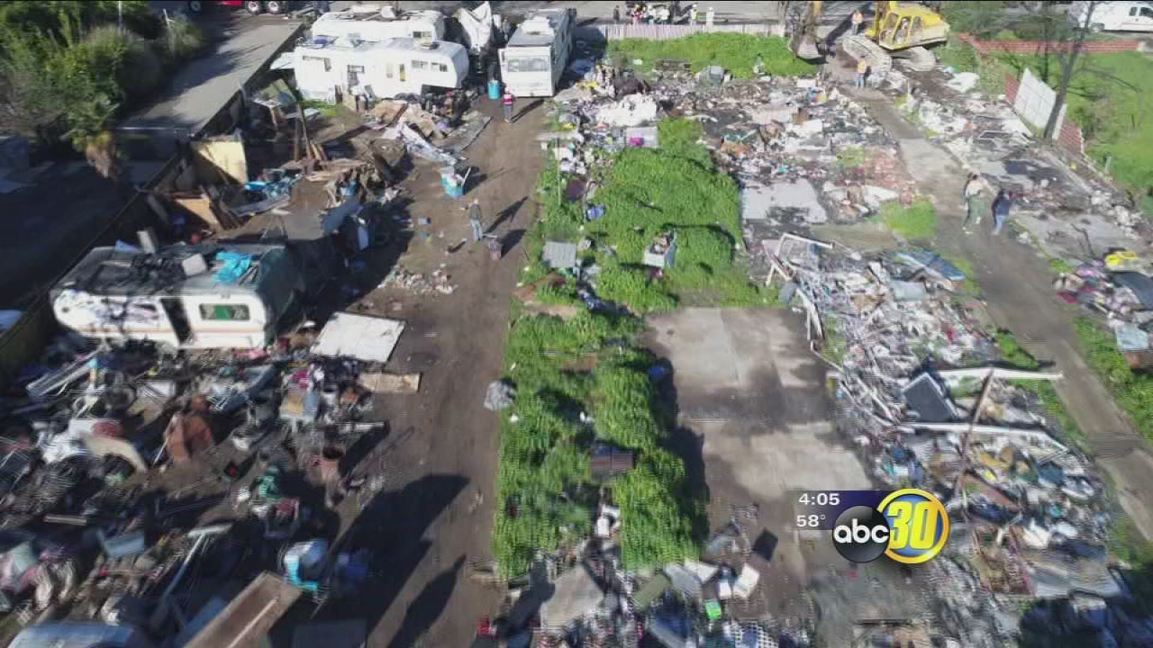 Gas line ruptures while county crews clean up homeless encampment