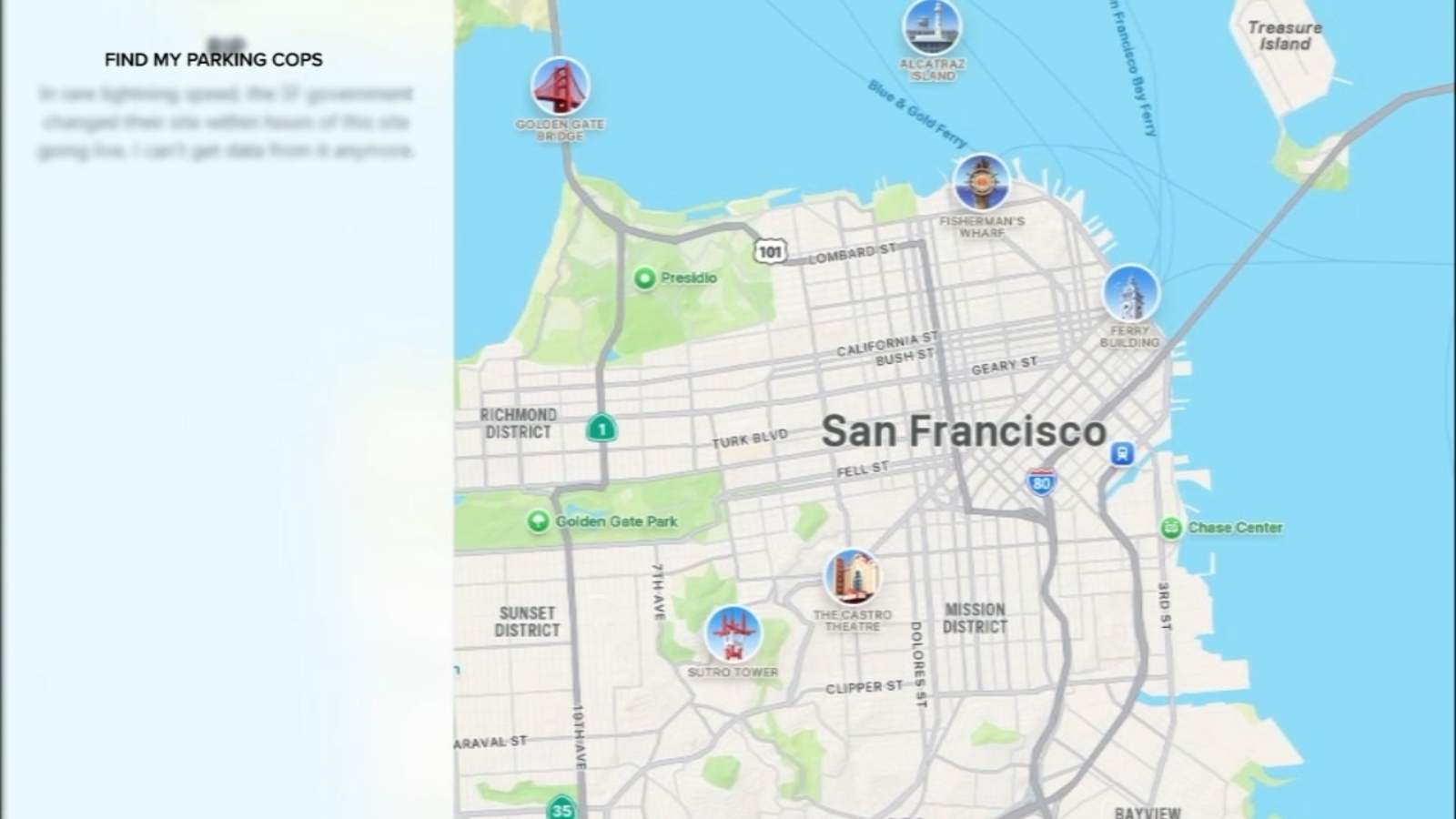 SF engineer creates 'Find My Parking Cops' app; SFMTA disables it 4 hours later