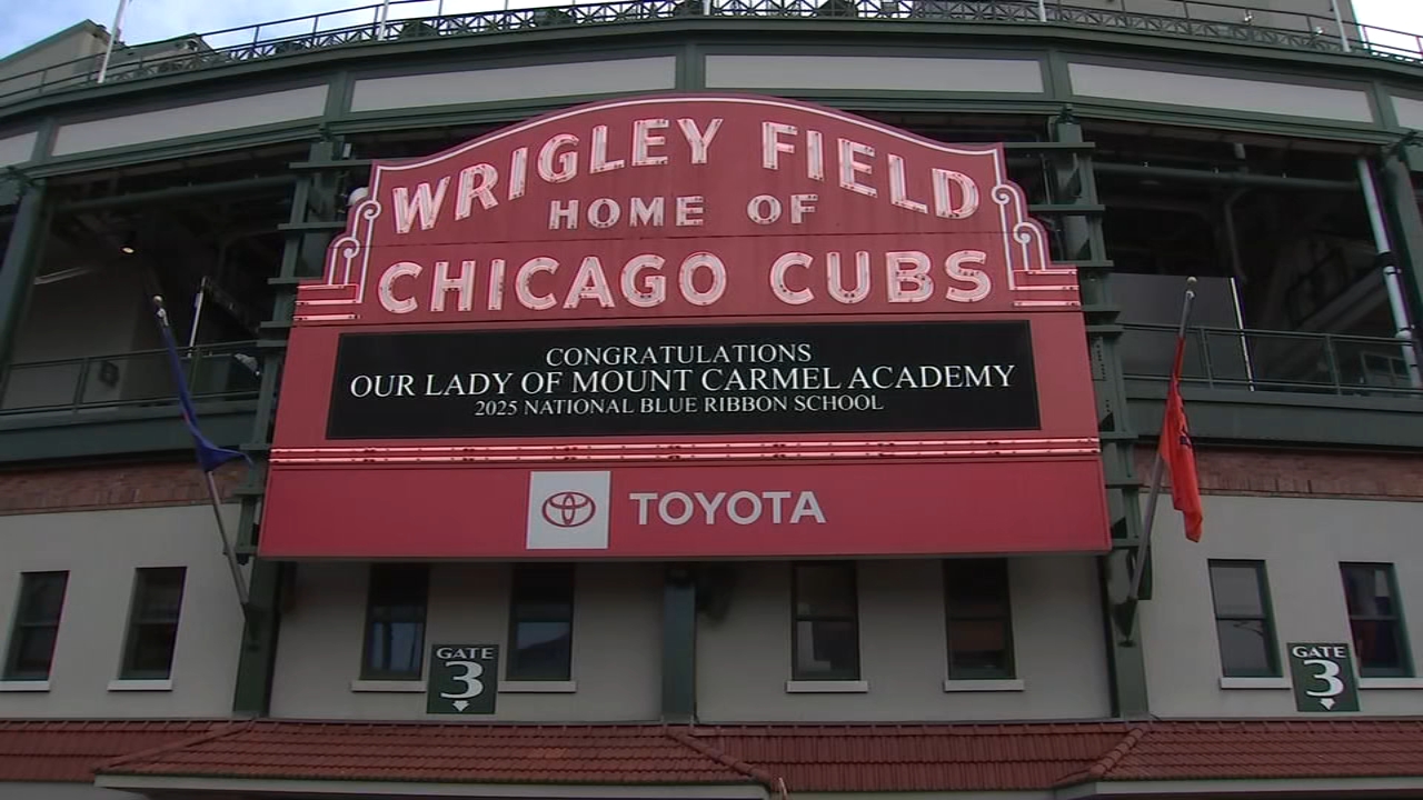 Some students at a North Side Catholic school celebrated a big win at Wrigley Field on Thursday.