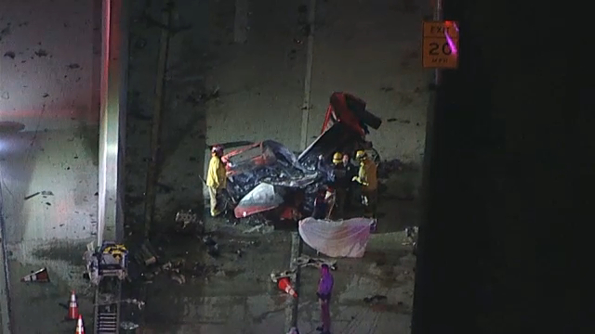1 killed in fiery crash on 10 Freeway in West Covina