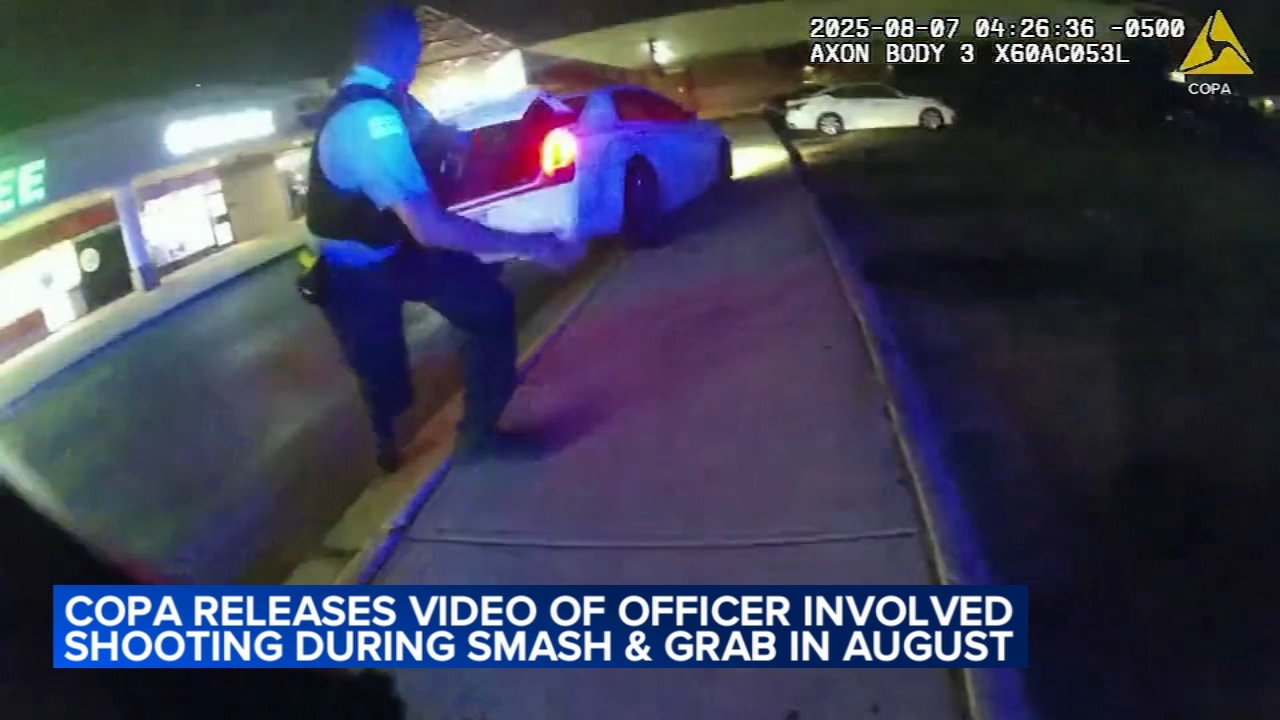 Video shows chaos as burglary suspect hits cop with car; shots fired