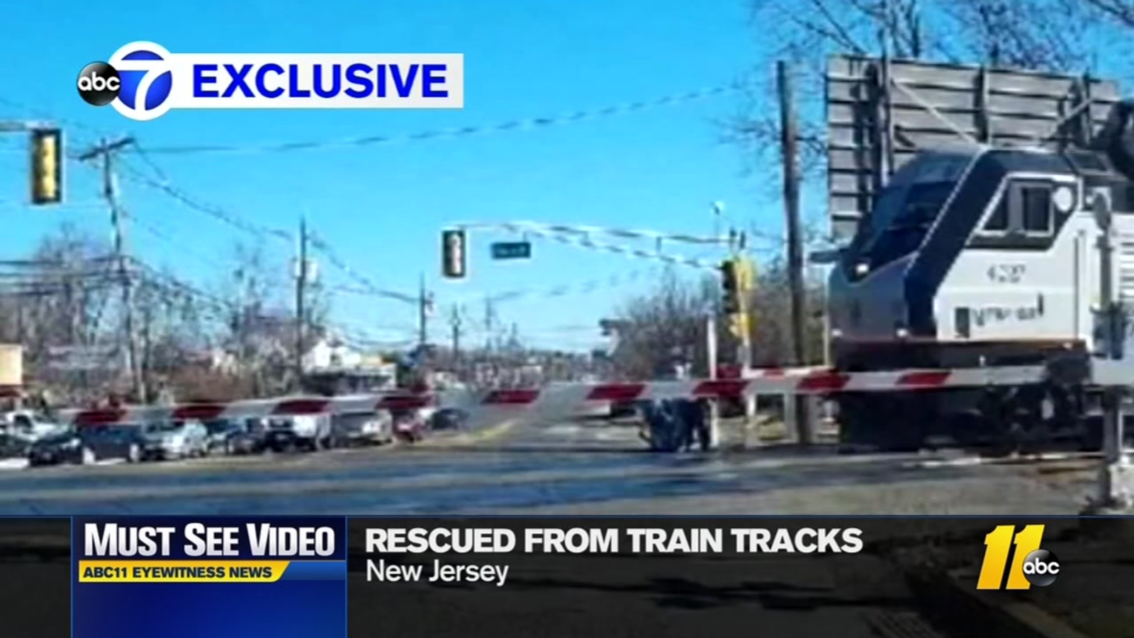 Daring rescue of elderly woman from New Jersey Transit train tracks by ...
