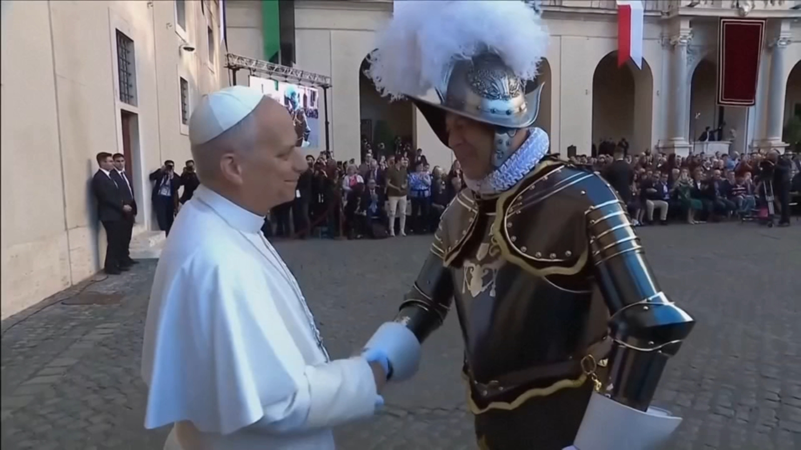 Pope lends star power to Swiss Guards swearing-in ceremony as his army struggles to find recruits