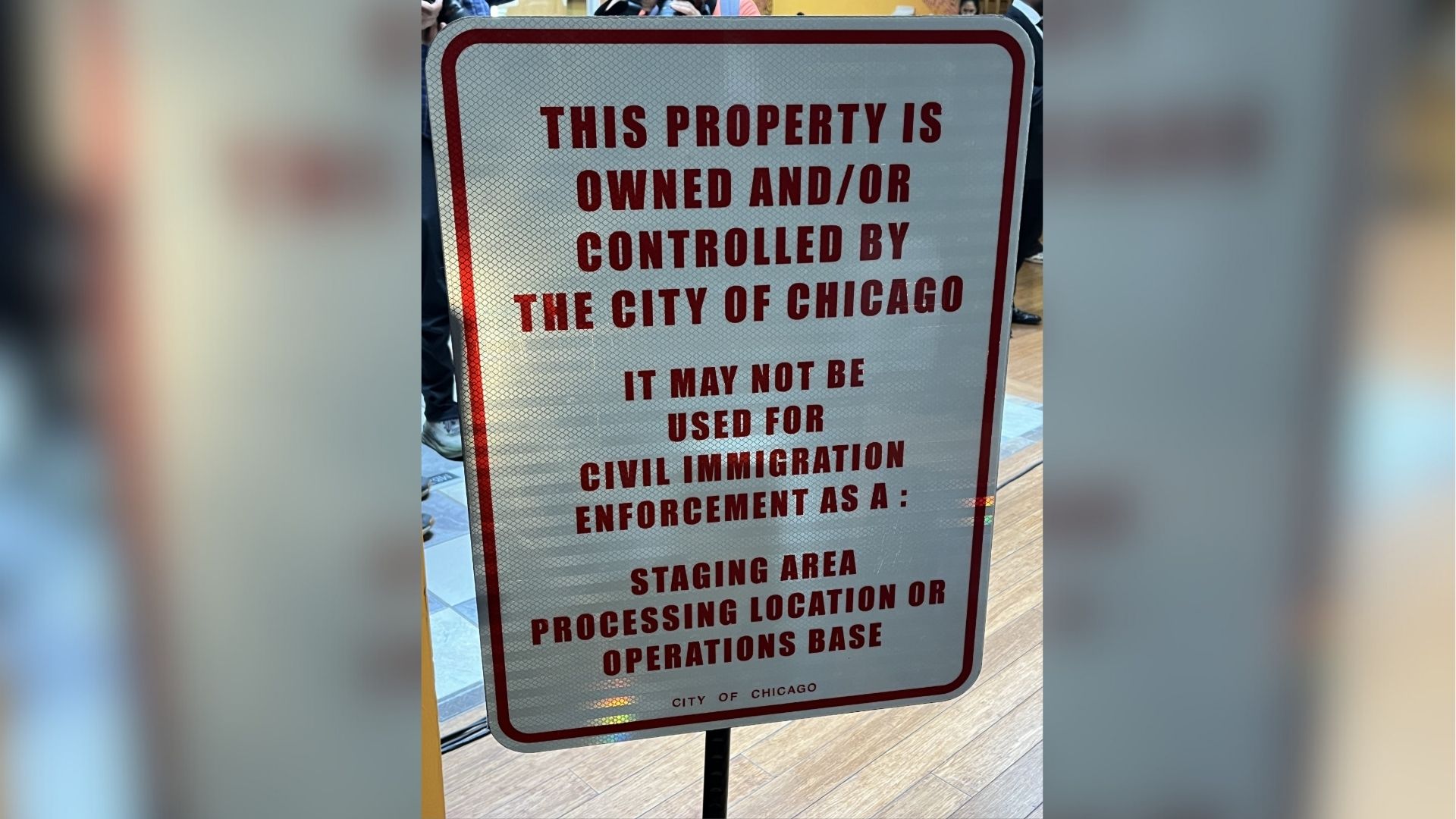 The Chicago mayor's office said it would also distribute free official signage that private landowners can post on their property to designate an "ICE free zone."