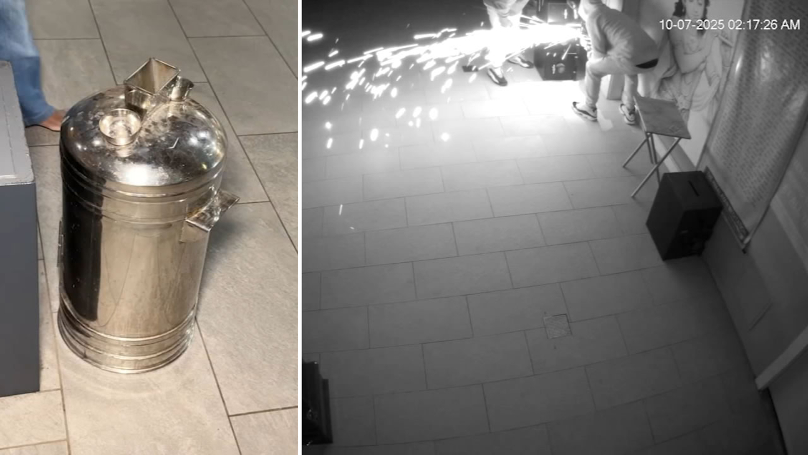 Video shows thieves using power tool to steal from Fremont Hindu temple