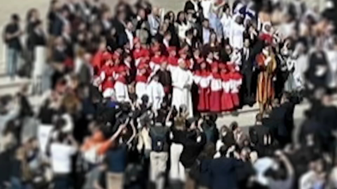 Our Lady of Mount Carmel Academy students and Cardinal Blase Cupich met with Pope Leo XIV.