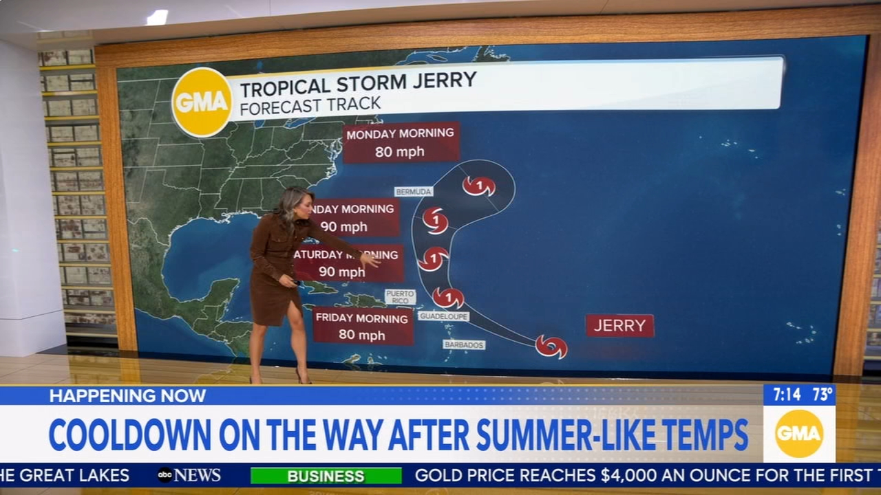 Tropical Storm Jerry forms in the Atlantic