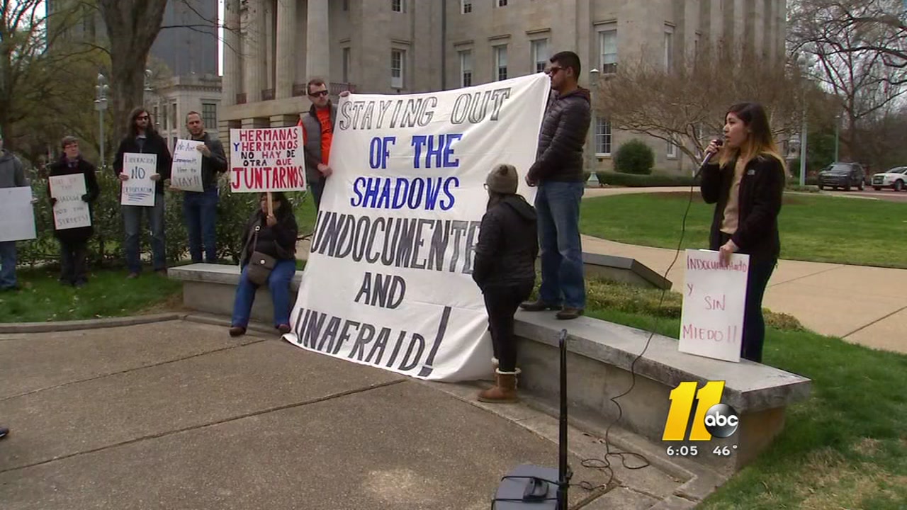 Immigrants demonstrate in Raleigh