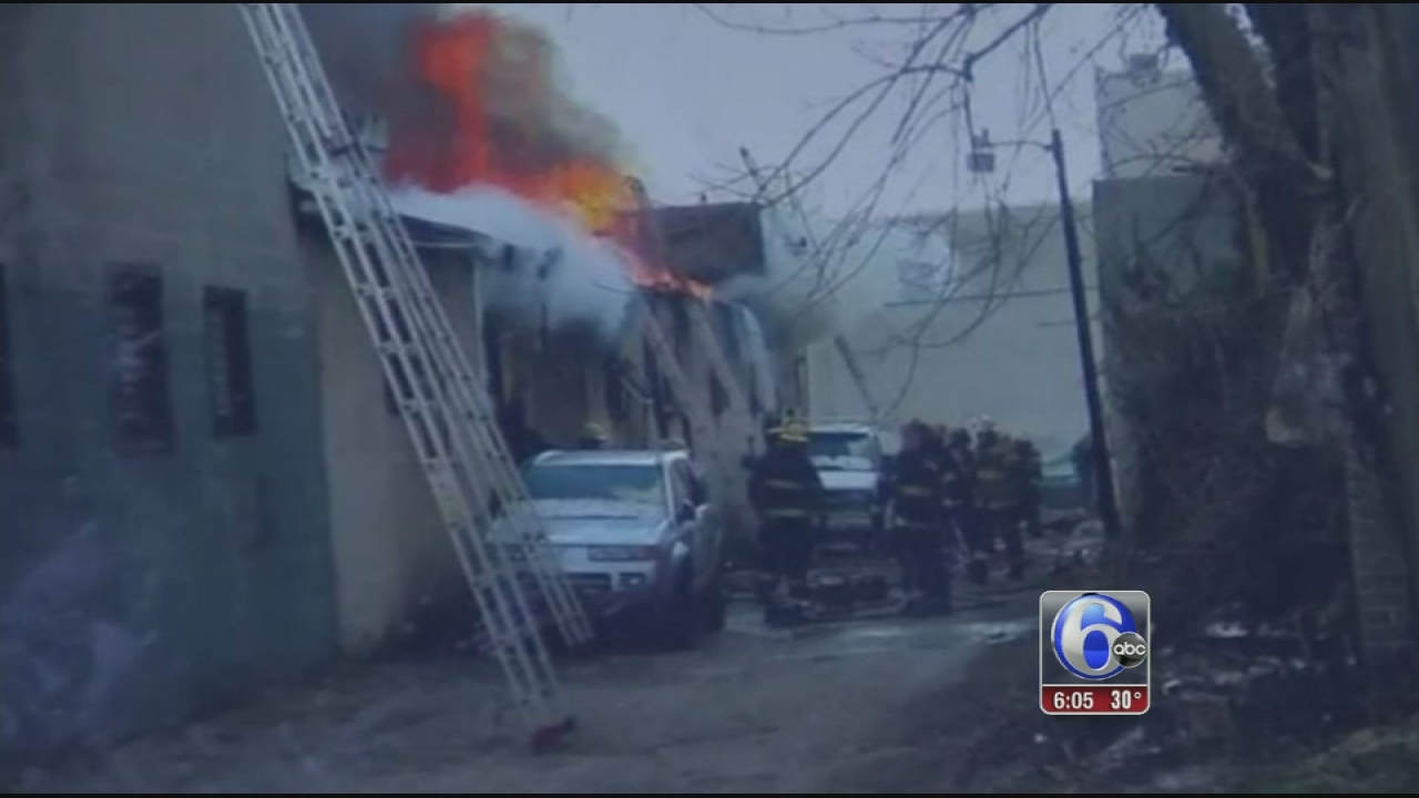 Firefighters battle 3-alarm blaze at West Philly carpet business 