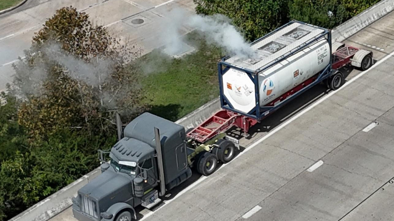 Hazmat crews were requested and all lanes on SH-146 were closed after a tanker truck began smoking due to a mechanical failure, Baytown officials said.