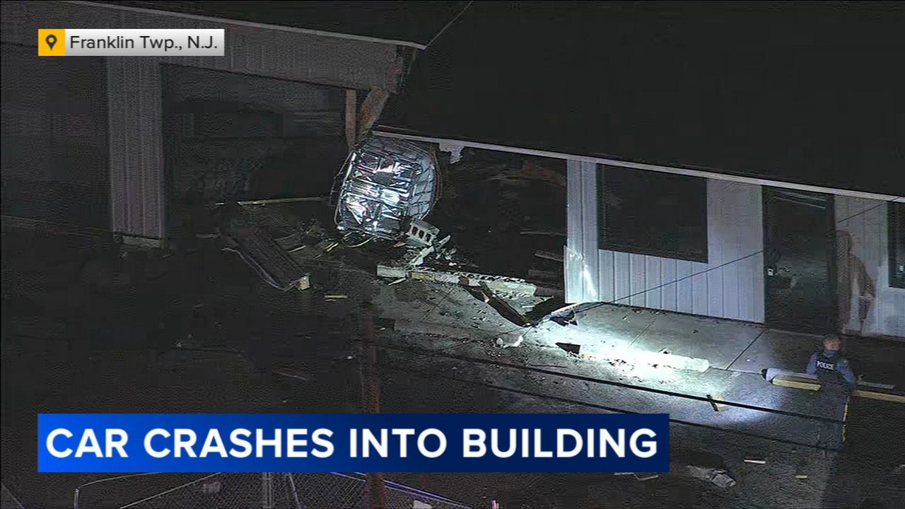 Car crashes through building in Gloucester County, New Jersey