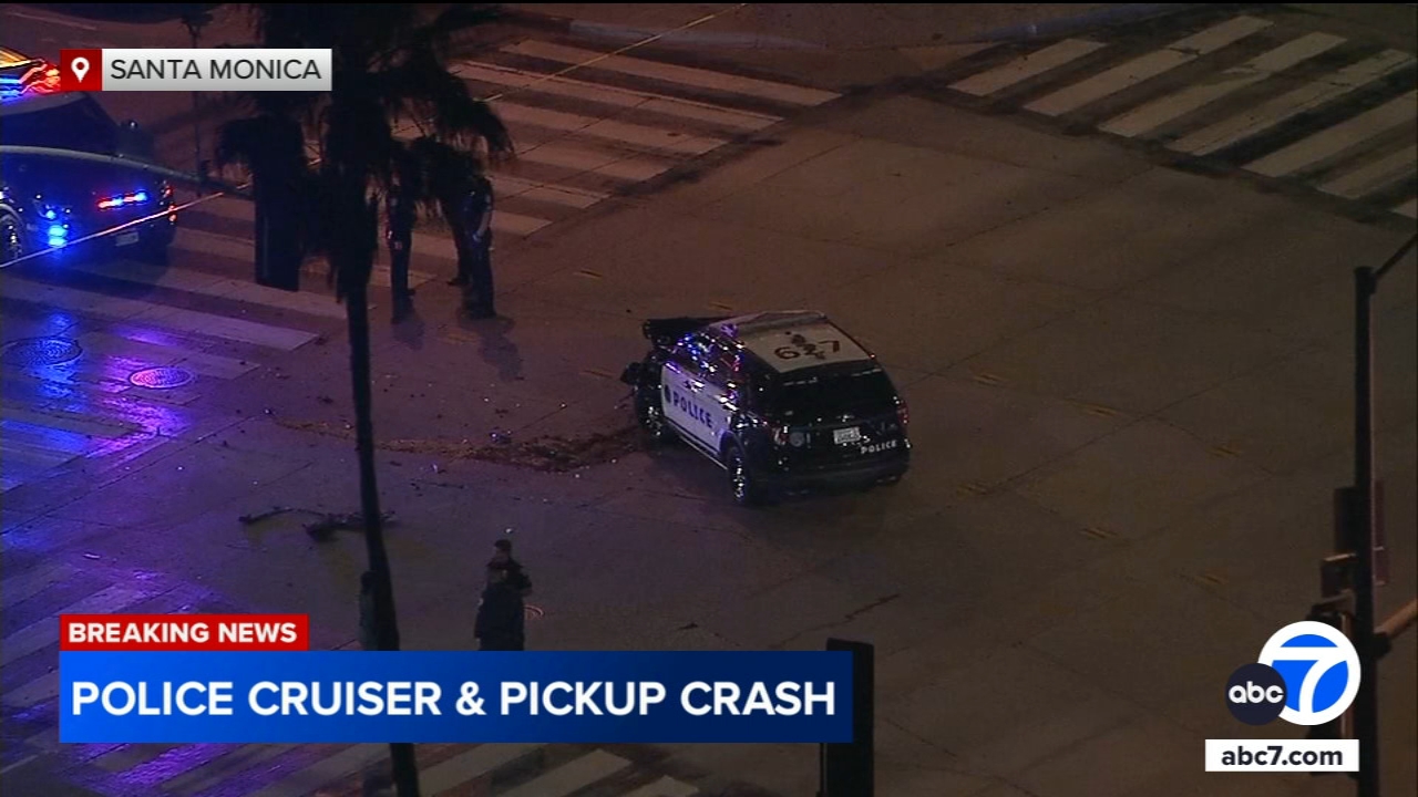 2 Santa Monica police officers, pickup truck driver hurt in crash