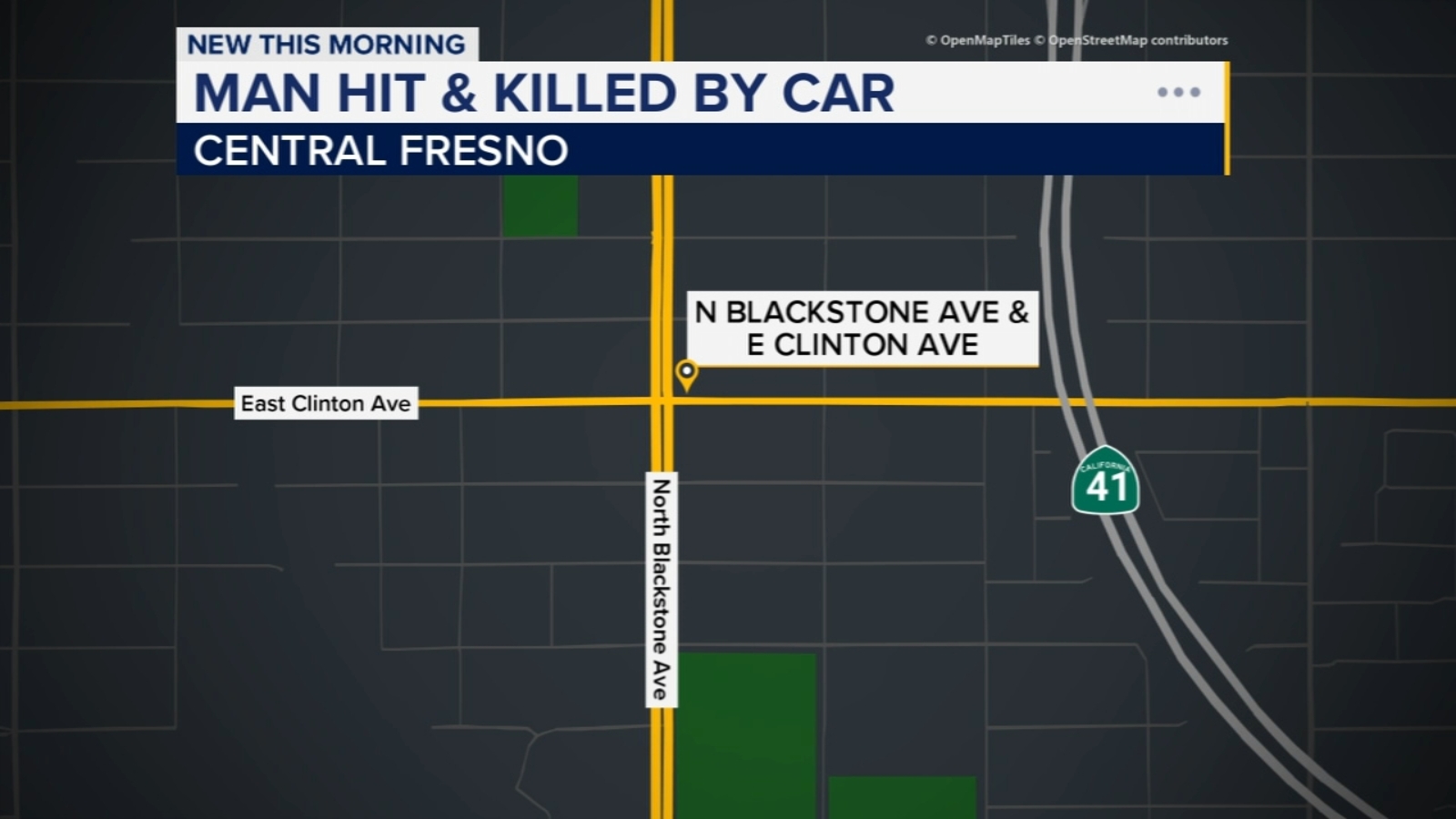 Man hit and killed by vehicle in central Fresno, police say