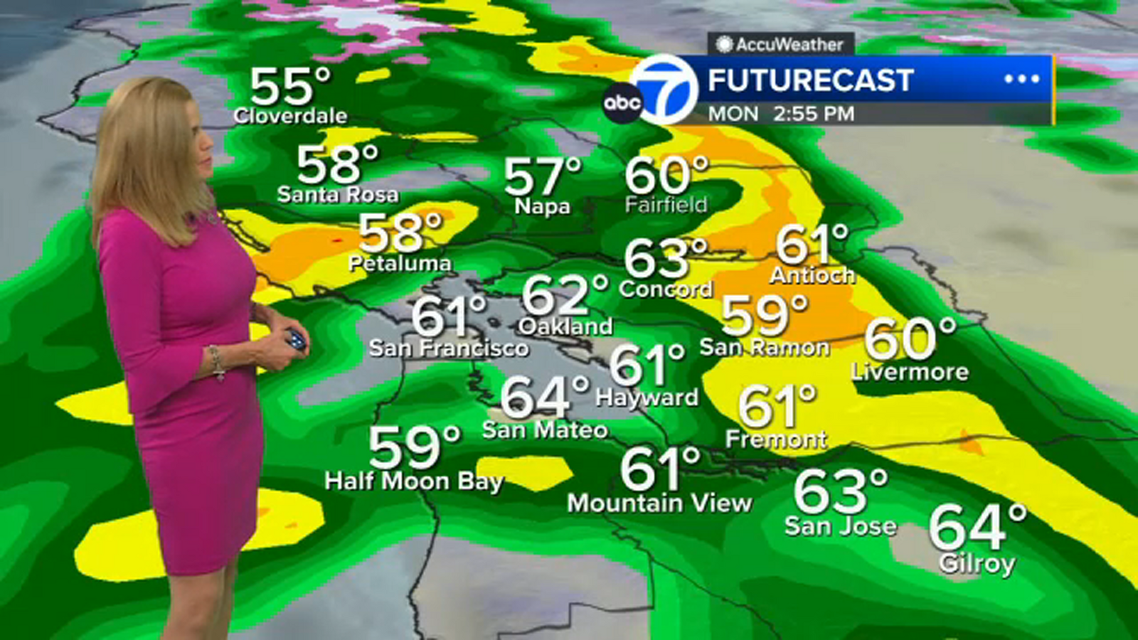 AccuWeather Forecast: Rain, gusty winds, chance of thunderstorms with Sierra snow